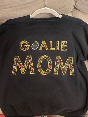 Vintage Appliqué Goalie Mom Crewneck